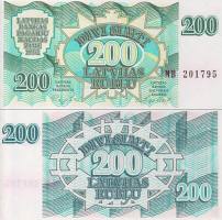 *200 Rublis Lotyšsko 1992, P41 UNC - Kliknutím na obrázok zatvorte -